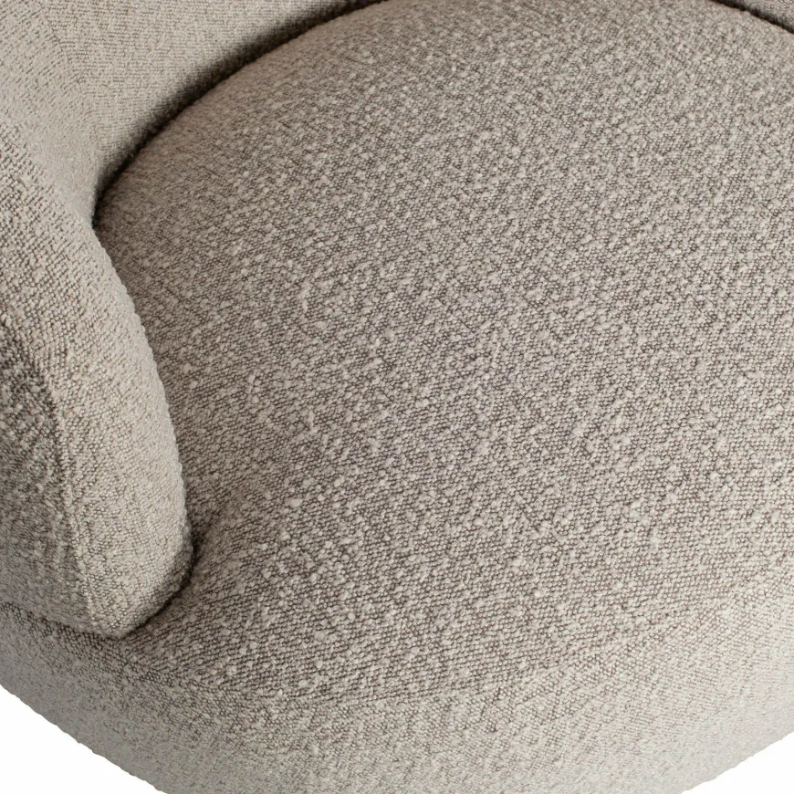 Woood Woolly draaifauteuil bouclé naturel gemeleerd
