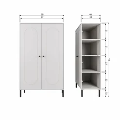 Woood Xina lage kast grenen wolkengrijs [fsc]