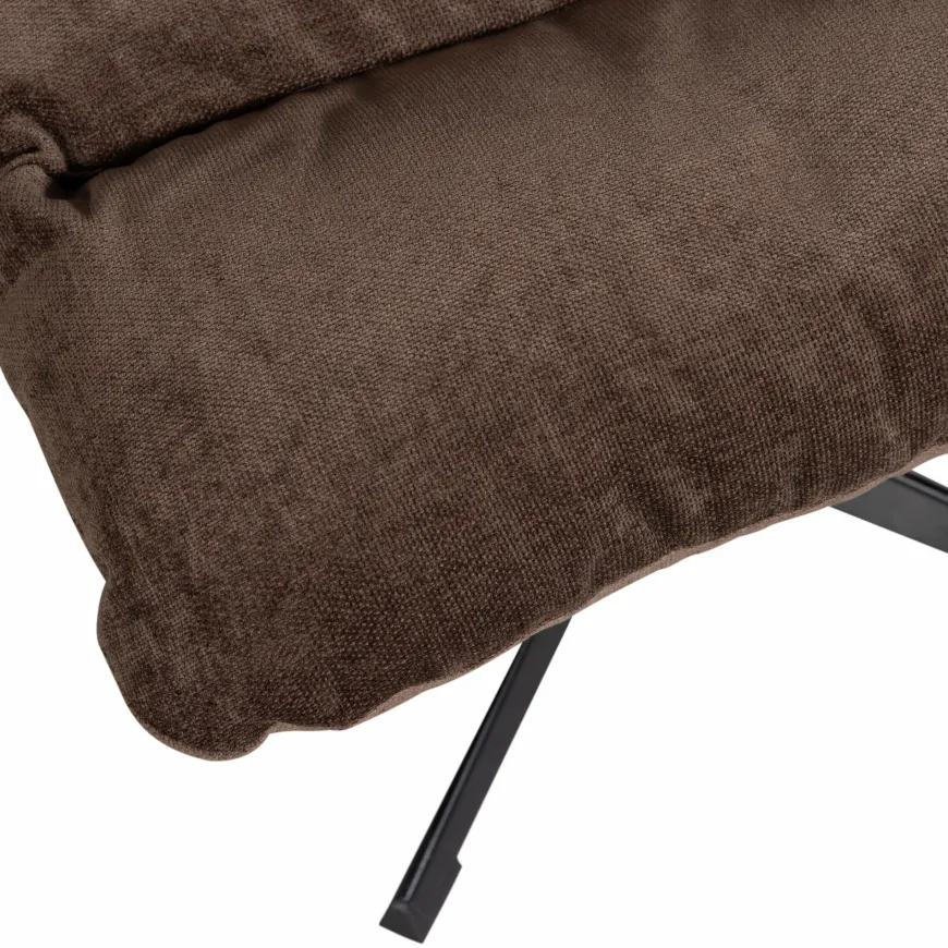 Woood Yaro draaibare fauteuil met hocker espresso