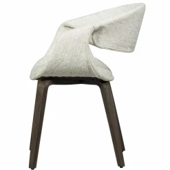 Woood Yossi eetkamerstoel naturel met houten poot donkerbruin